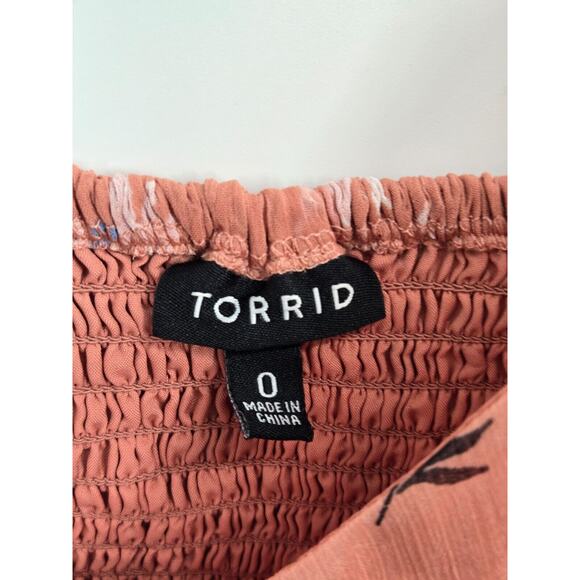 Torrid Pink Falling‎ Daisy Floral Print Babydoll Chiffon Cami Size 0 Large/12 - Picture 3 of 6